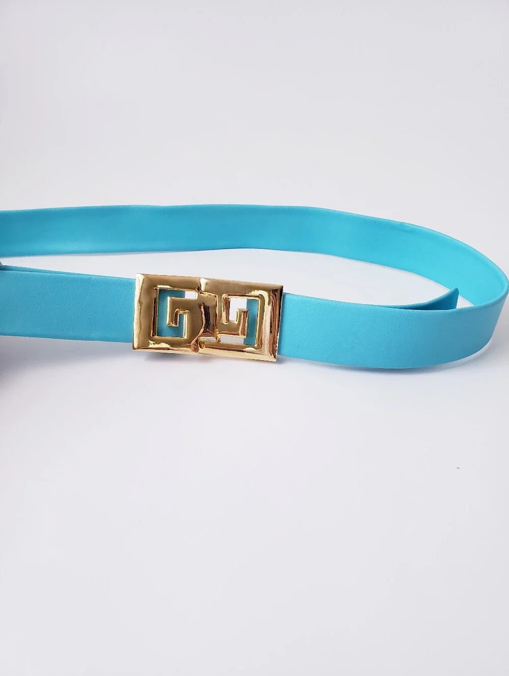 Vintage Blue Gold Adjustable Belt